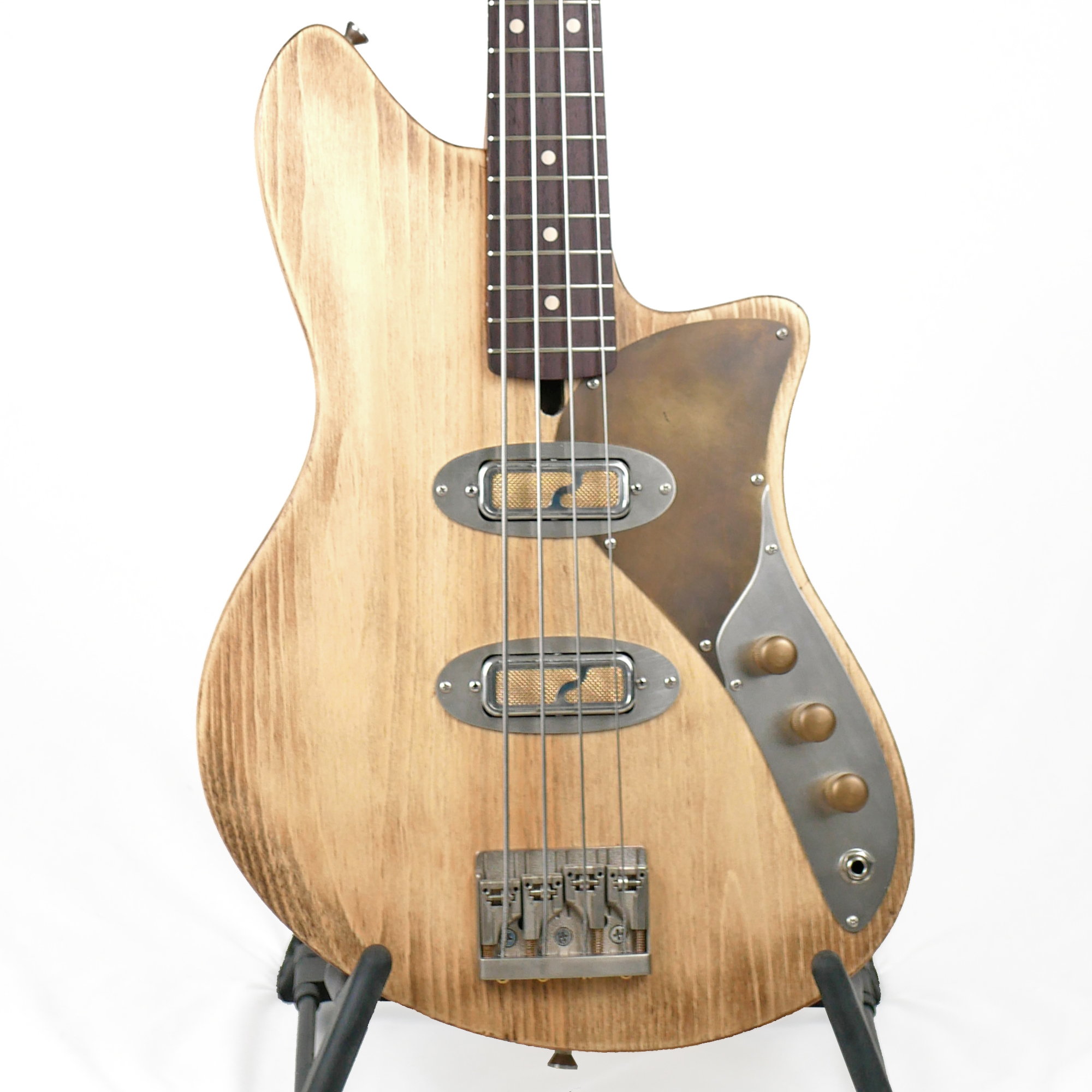 Beatrix GF2 30" Short-Scale Bass in Dirty Blonde on Distressed Pine with Victory Ultra Gold Foil Pickups
