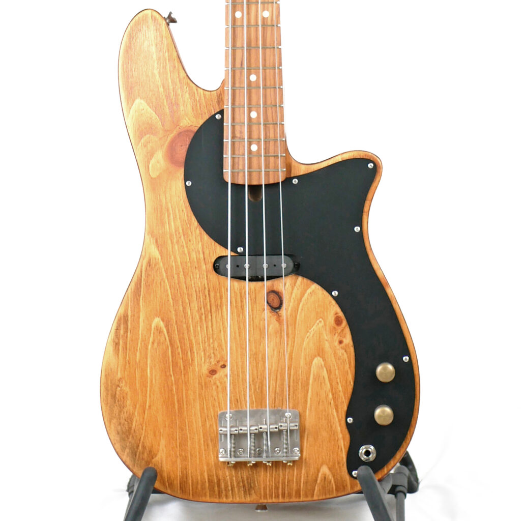 Roxie 51P 30" Short-Scale Bass in Butterscotch Candy on Distressed Pine with Fralin Split '51 P-Bass Pickup