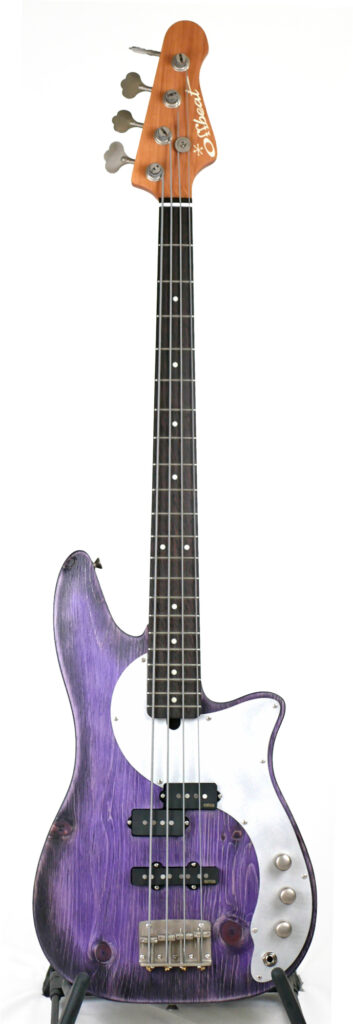 Roxanne PJ 32" Medium-Scale Bass in Grape Glow on Textured Pine with EMG PJVA2 HZ Pickup Set (AlNiCo II, Passive)