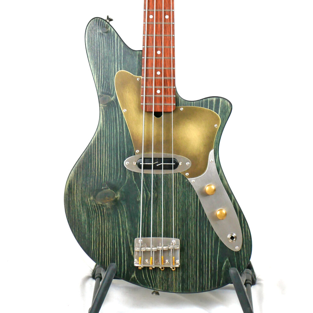 Jackie-O S 30" Short-Scale Bass in Deep Forest on Textured Pine with Fralin Split Blade Strat Pickup