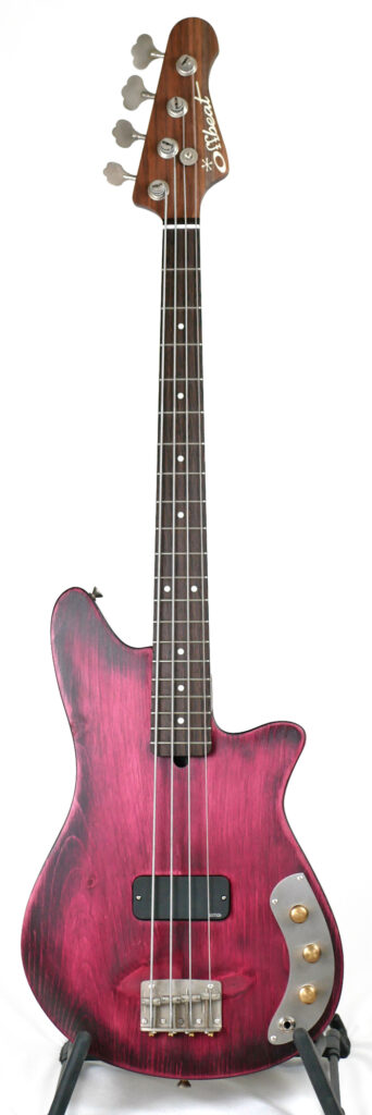 Shelby TB 30" Short-Scale Bass in Bordeaux Glow on Textured Pine with EMG TBHZ Pickup