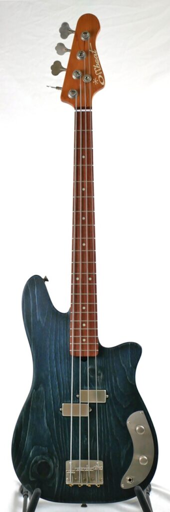 Roxie P 30" Short-Scale Bass in Blue Steel Pulse on Textured Pine with EMG P Pickup