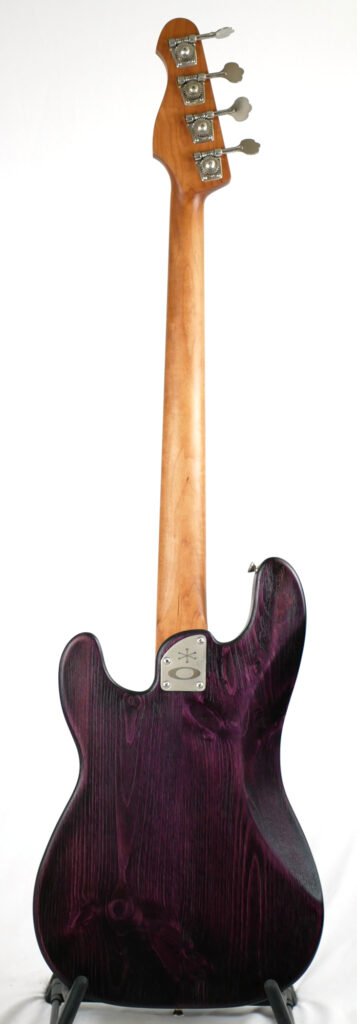 Pamela P 34" Long-Scale Bass in Wild Violet on Textured Pine