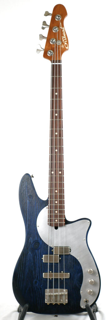 Roxanne PJ 32" Medium-Scale Bass in Indigo-go on Textured Pine with EMG Geezer Butler PJ Pickups