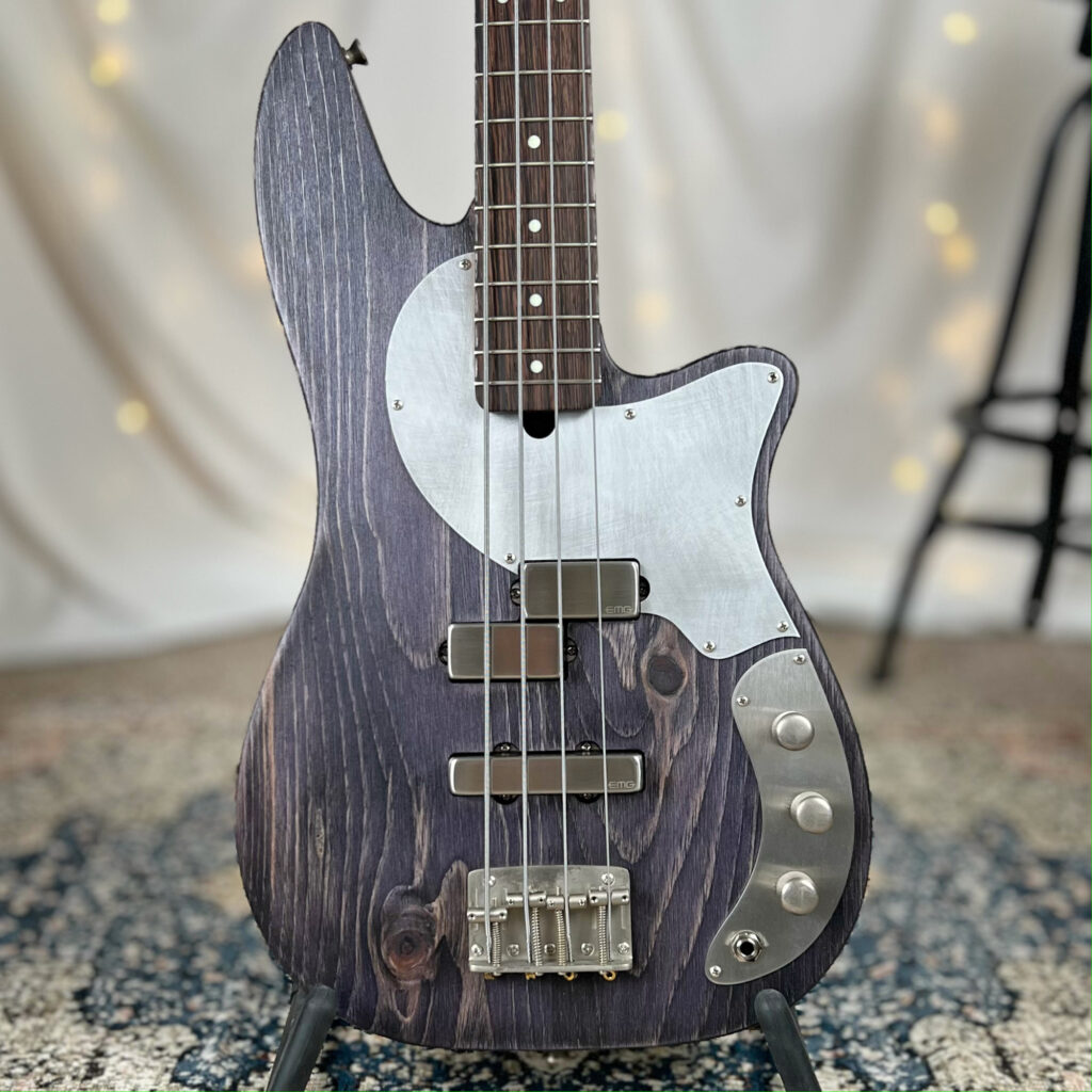 Roxanne PJ 32" Medium-Scale Bass in Purple Twilight on Textured Pine with EMG PJ Pickup Set