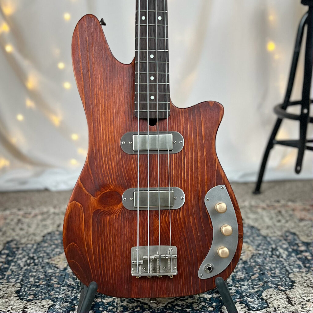 Roxie MH2 30" Short-Scale Bass in Nutmeg on Textured Pine with Fralin Big Single Mini Pickups